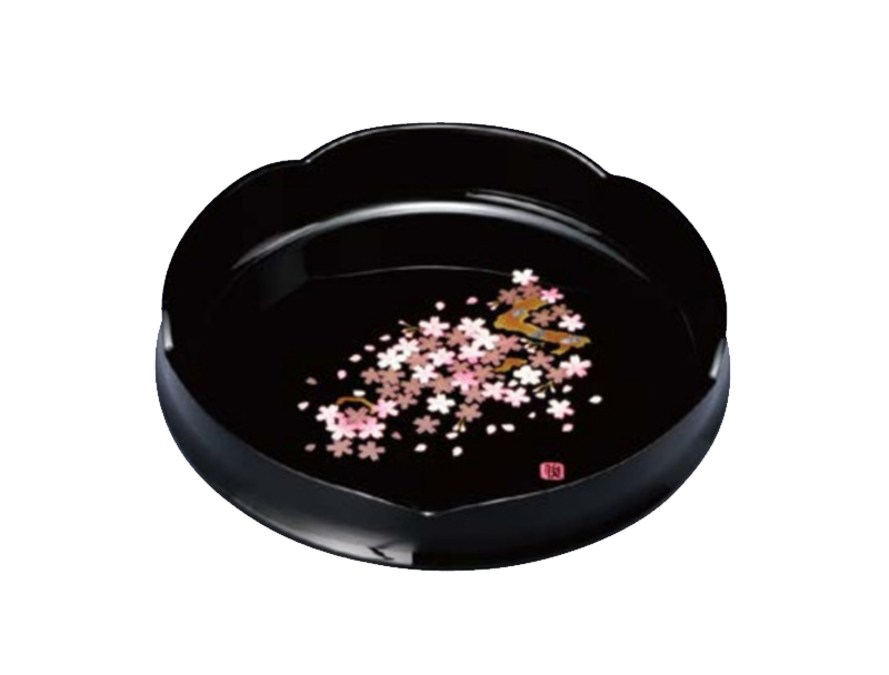 PC菓子鉢　黒　雅桜